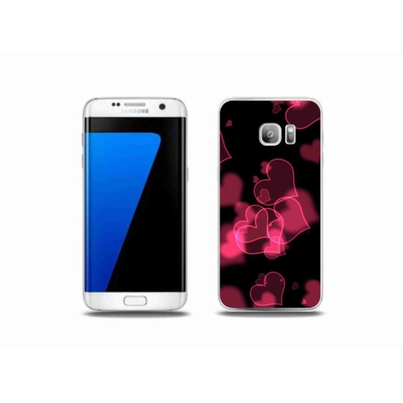 Gelový kryt mmCase na mobil Samsung Galaxy S7 Edge - červená srdíčka