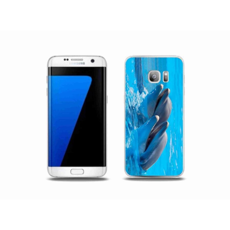 Gelový kryt mmCase na mobil Samsung Galaxy S7 Edge - delfíni