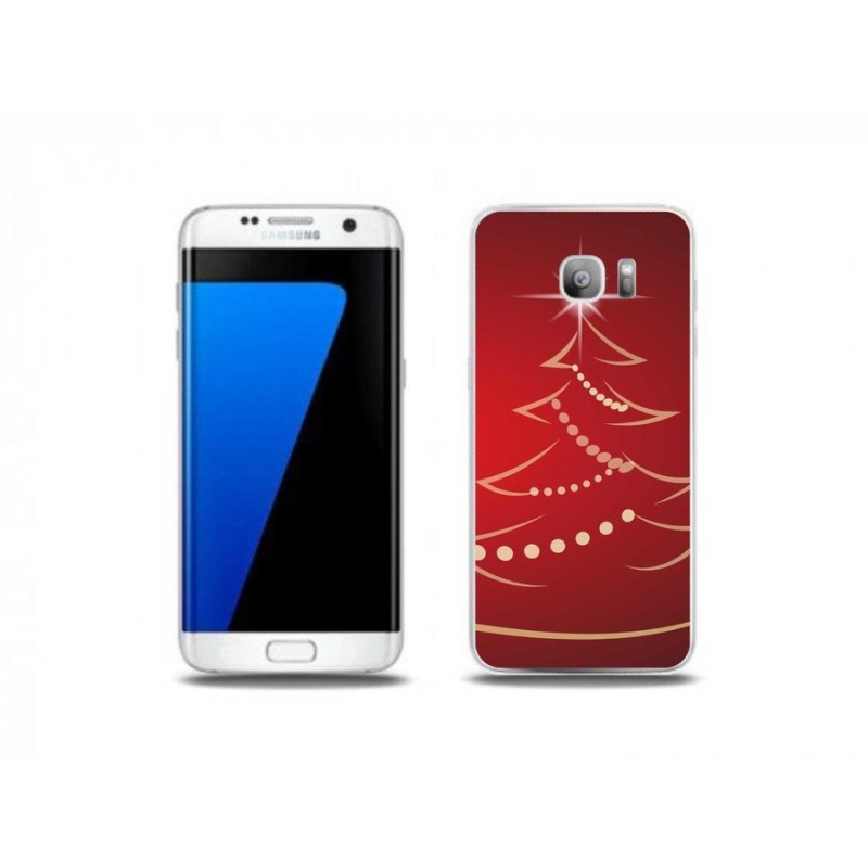 Gelový kryt mmCase na mobil Samsung Galaxy S7 Edge - kreslený vánoční stromek