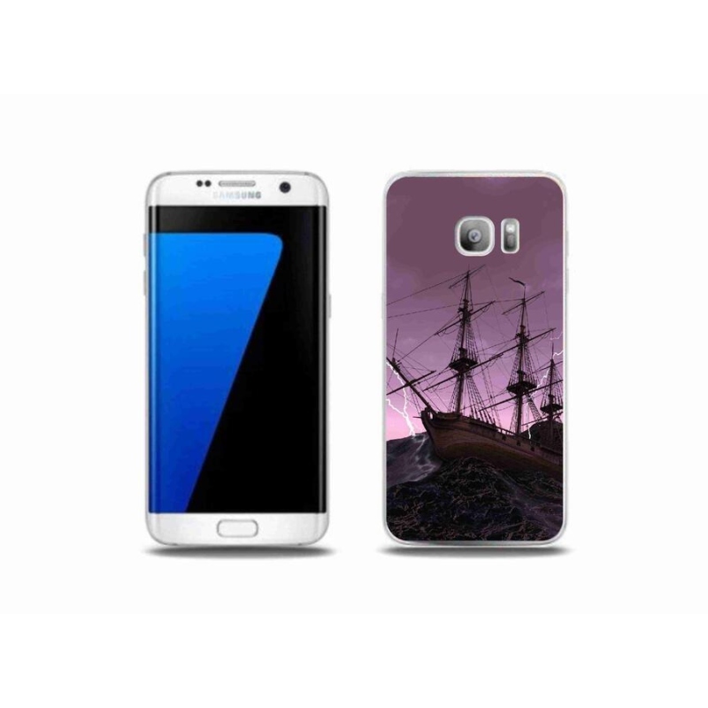 Gelový kryt mmCase na mobil Samsung Galaxy S7 Edge - loď v bouři