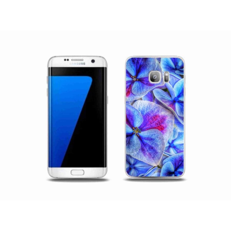 Gelový kryt mmCase na mobil Samsung Galaxy S7 Edge - modré květy 1