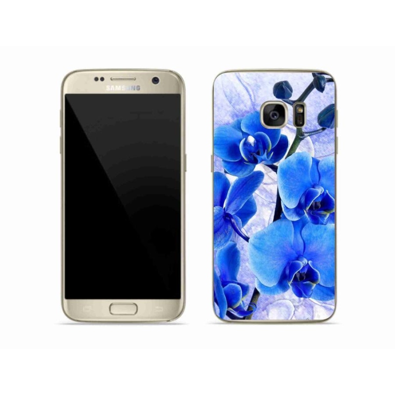 Gelový kryt mmCase na mobil Samsung Galaxy S7 Edge - modré květy