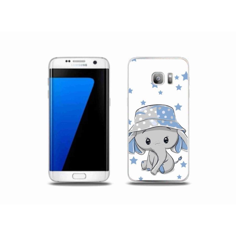 Gelový kryt mmCase na mobil Samsung Galaxy S7 Edge - modrý slon