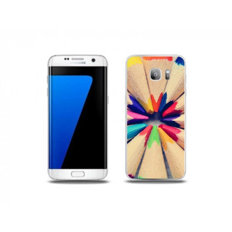 Gelový kryt mmCase na mobil Samsung Galaxy S7 Edge - pastelky