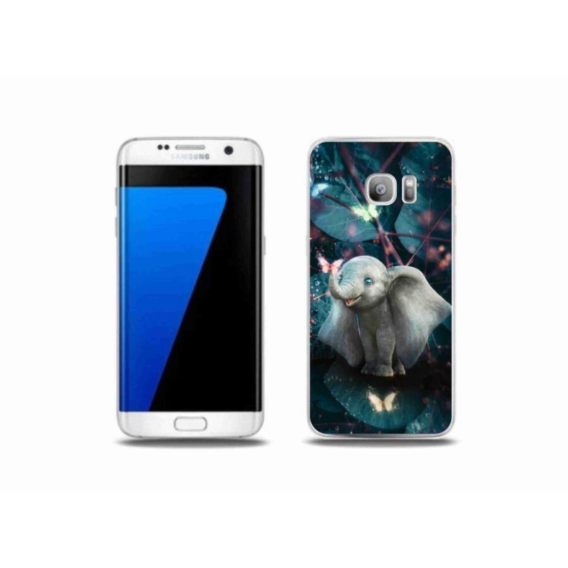 Gelový kryt mmCase na mobil Samsung Galaxy S7 Edge - roztomilý slon