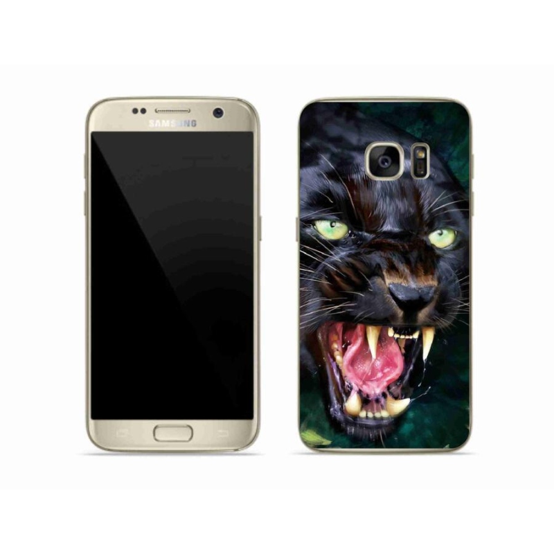 Gelový kryt mmCase na mobil Samsung Galaxy S7 Edge - rozzuřený černý panter