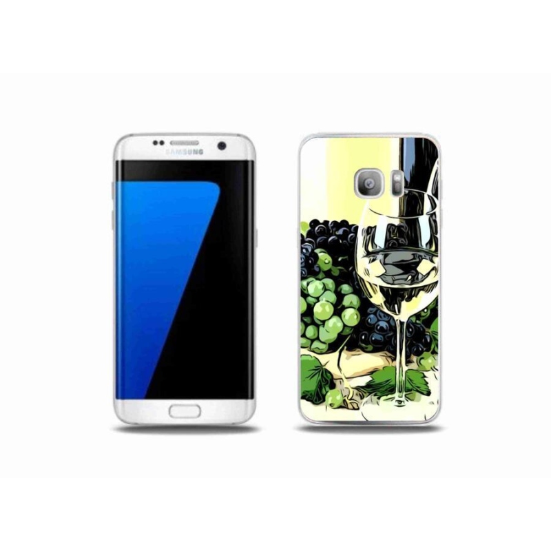 Gelový kryt mmCase na mobil Samsung Galaxy S7 Edge - sklenka vína