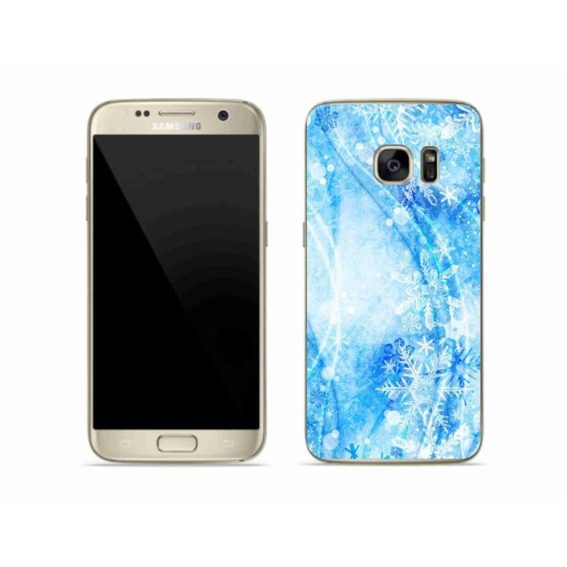 Gelový kryt mmCase na mobil Samsung Galaxy S7 Edge - sněhové vločky