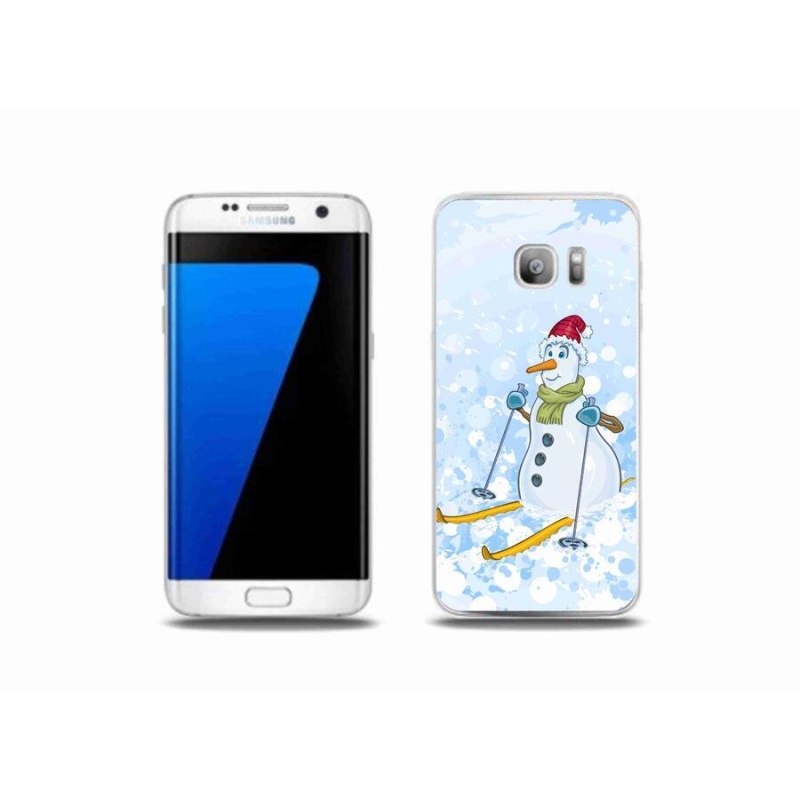 Gelový kryt mmCase na mobil Samsung Galaxy S7 Edge - sněhulák
