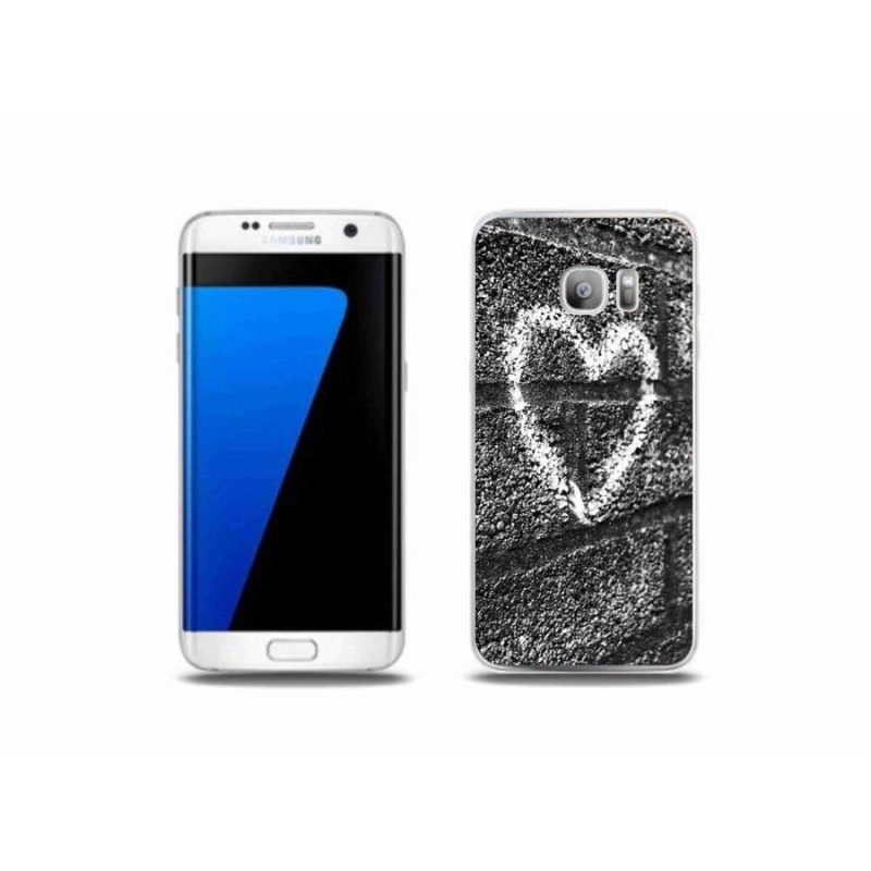 Gelový kryt mmCase na mobil Samsung Galaxy S7 Edge - srdce na zdi