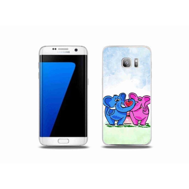 Gelový kryt mmCase na mobil Samsung Galaxy S7 Edge - zamilovaní sloni