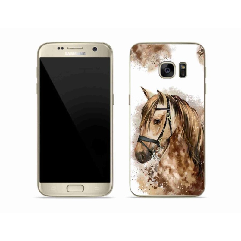 Gelový kryt mmCase na mobil Samsung Galaxy S7 - hnědý kreslený kůň