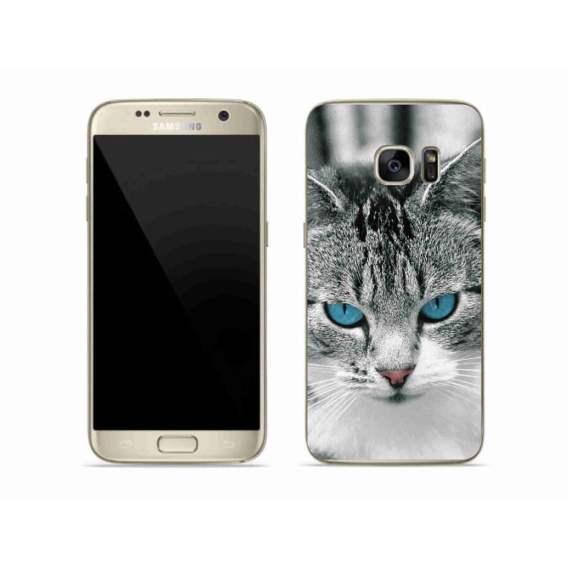 Gelový kryt mmCase na mobil Samsung Galaxy S7 - kočičí pohled 1