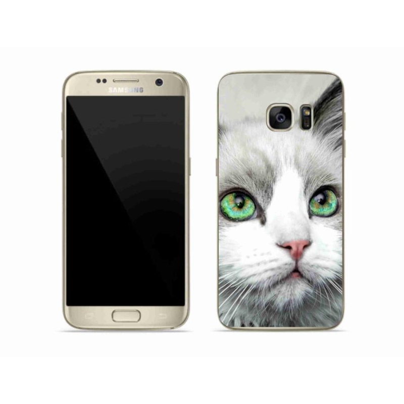 Gelový kryt mmCase na mobil Samsung Galaxy S7 - kočičí pohled