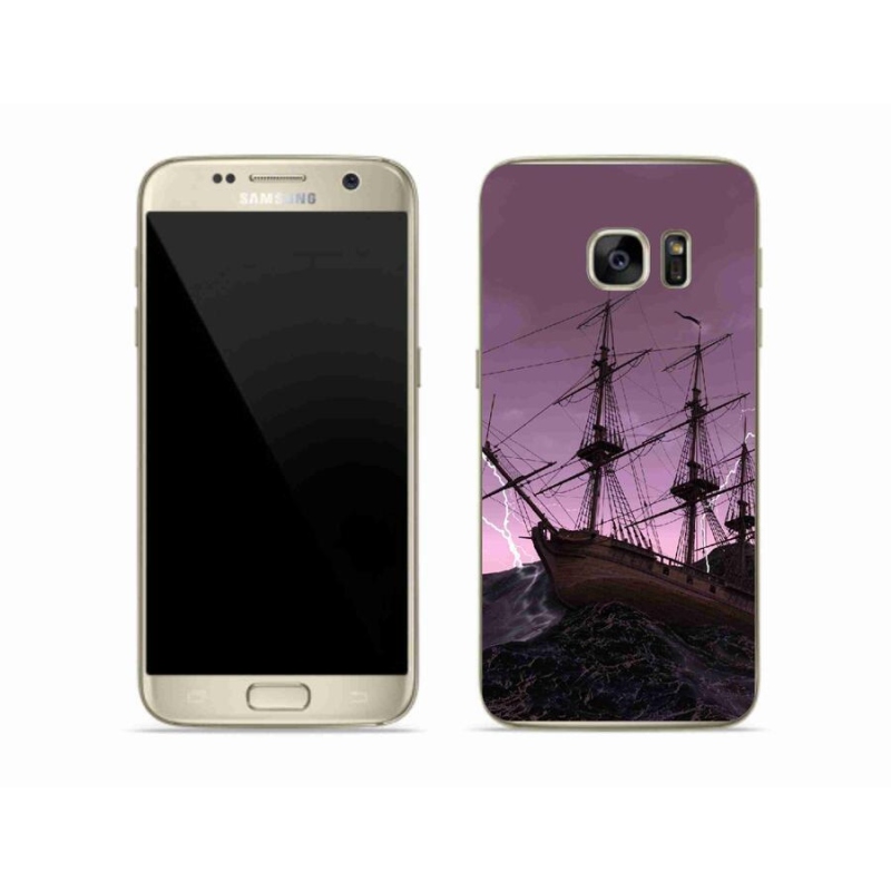 Gelový kryt mmCase na mobil Samsung Galaxy S7 - loď v bouři