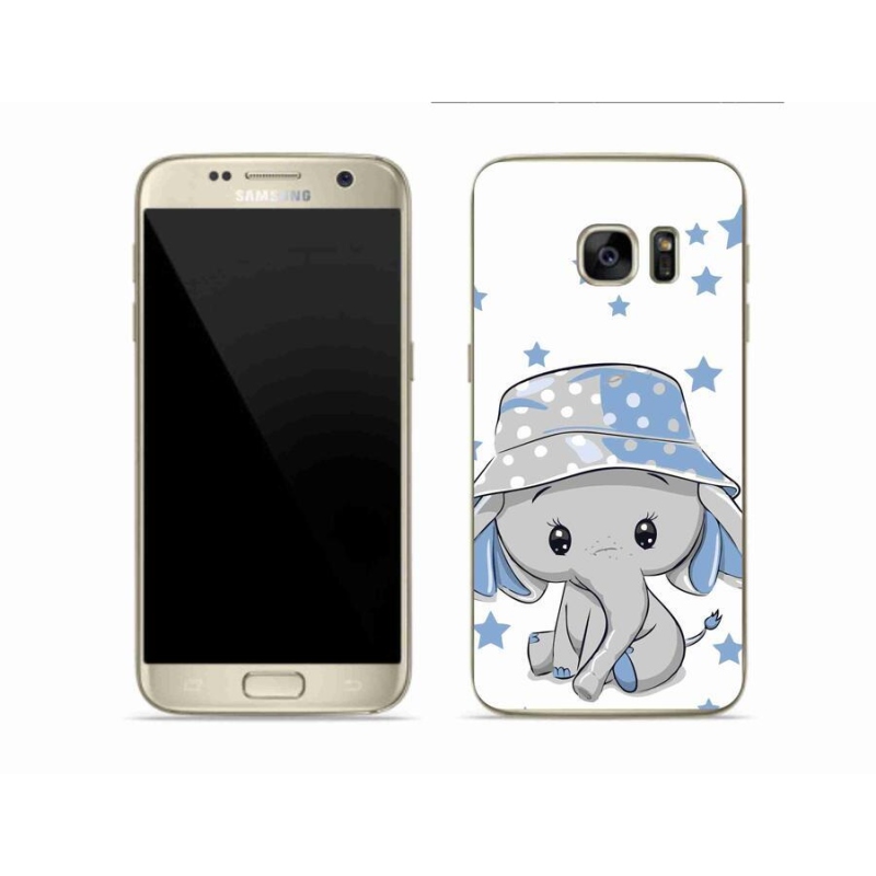 Gelový kryt mmCase na mobil Samsung Galaxy S7 - modrý slon