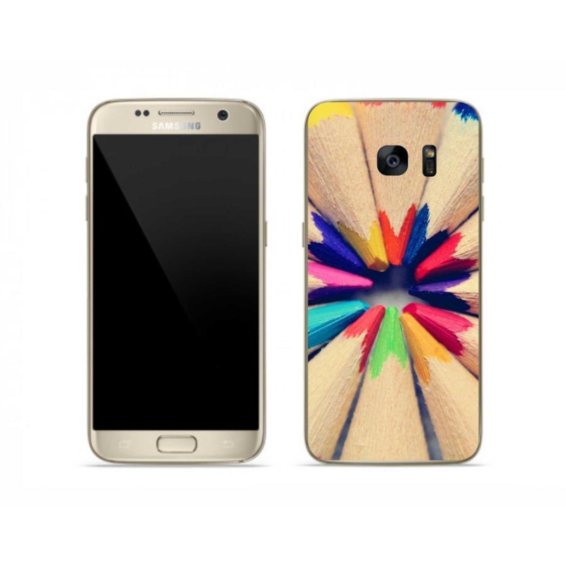 Gelový kryt mmCase na mobil Samsung Galaxy S7 - pastelky