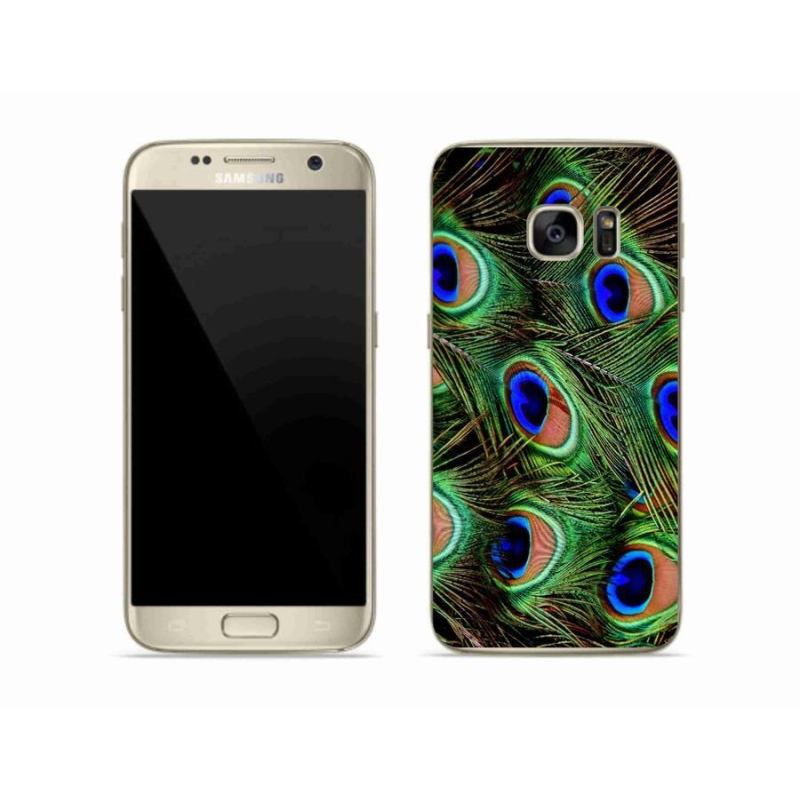 Gelový kryt mmCase na mobil Samsung Galaxy S7 - paví peří