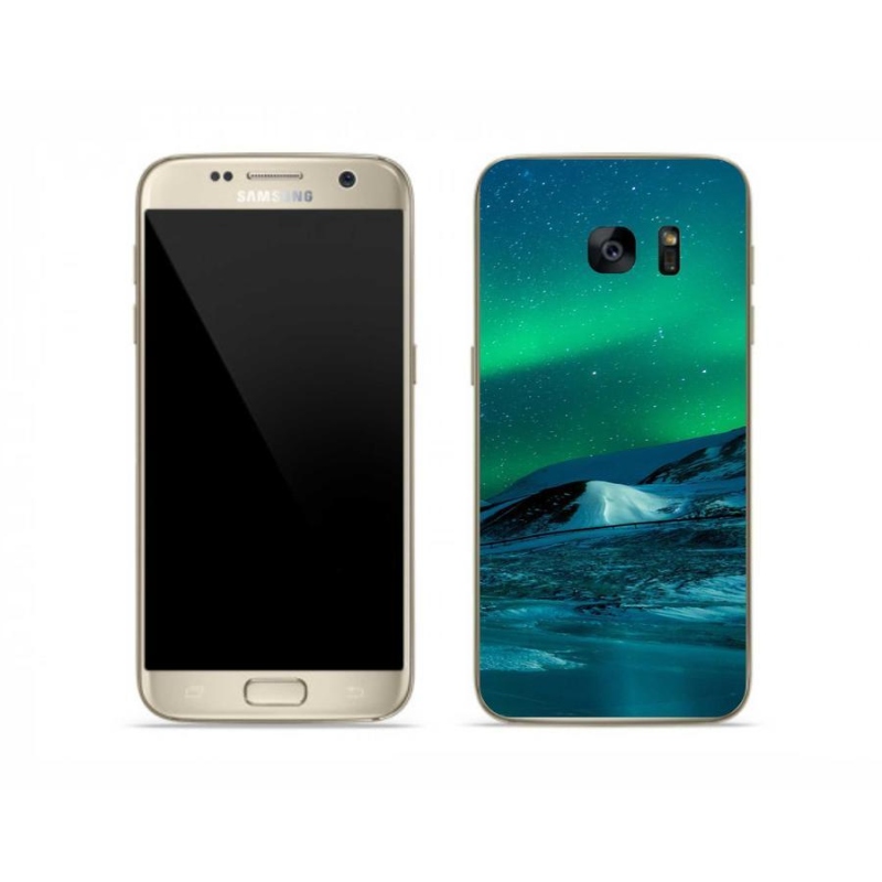 Gelový kryt mmCase na mobil Samsung Galaxy S7 - polární záře