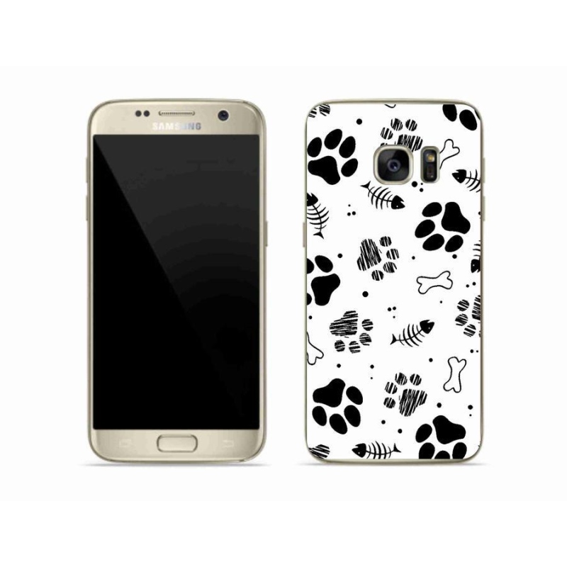 Gelový kryt mmCase na mobil Samsung Galaxy S7 - psí tlapky 1