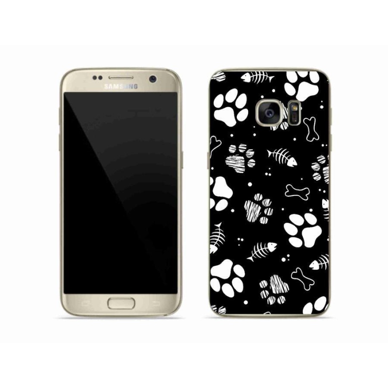 Gelový kryt mmCase na mobil Samsung Galaxy S7 - psí tlapky