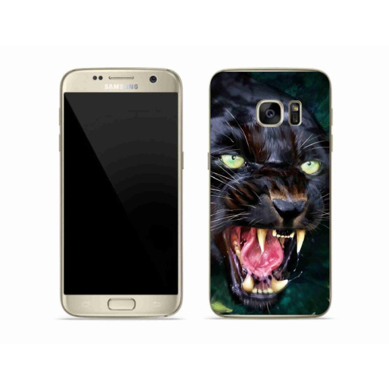 Gelový kryt mmCase na mobil Samsung Galaxy S7 - rozzuřený černý panter