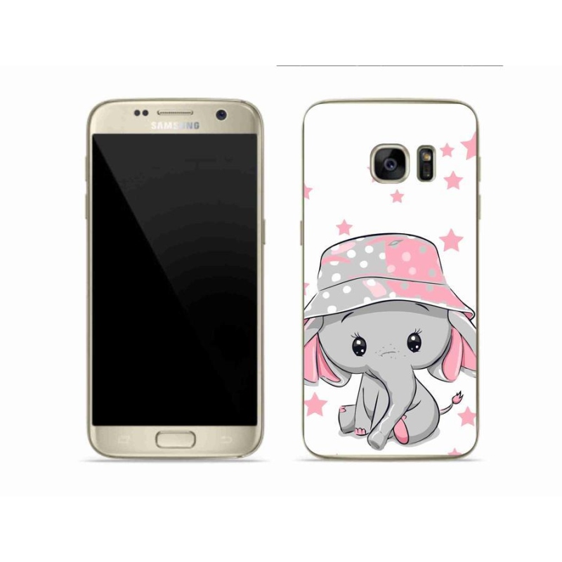 Gelový kryt mmCase na mobil Samsung Galaxy S7 - růžový slon