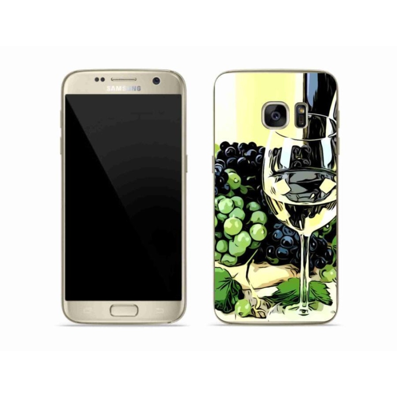 Gelový kryt mmCase na mobil Samsung Galaxy S7 - sklenka vína