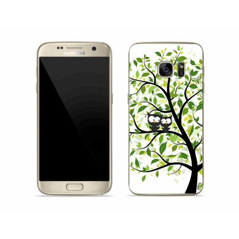 Gelový kryt mmCase na mobil Samsung Galaxy S7 - sovičky na stromě