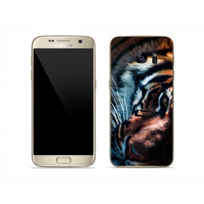 Gelový kryt mmCase na mobil Samsung Galaxy S7 - tygří pohled