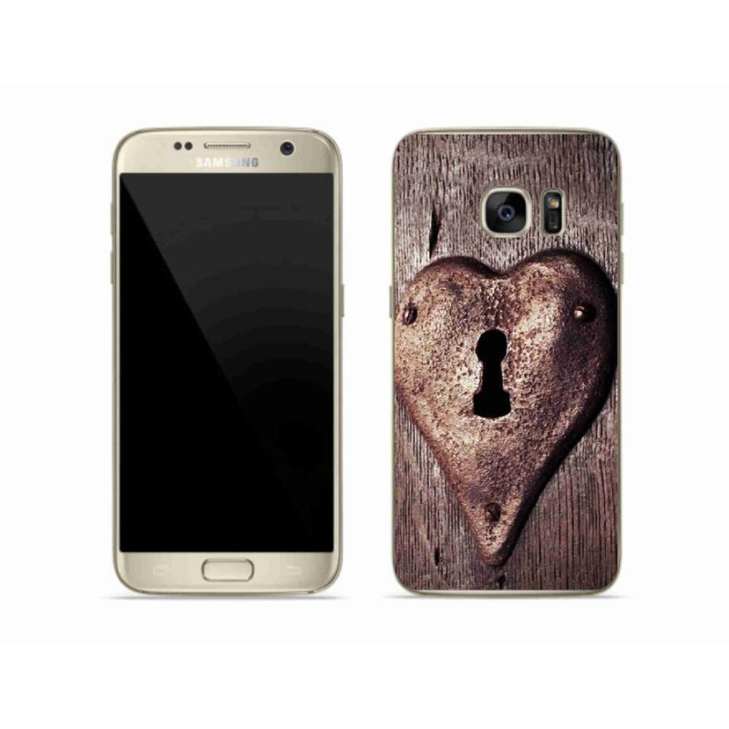 Gelový kryt mmCase na mobil Samsung Galaxy S7 - zámek ve tvaru srdce