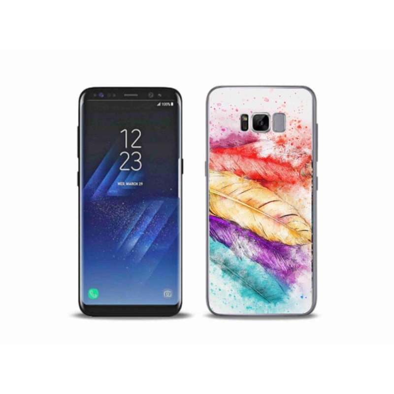Gelový kryt mmCase na mobil Samsung Galaxy S8 Plus - barevné peří