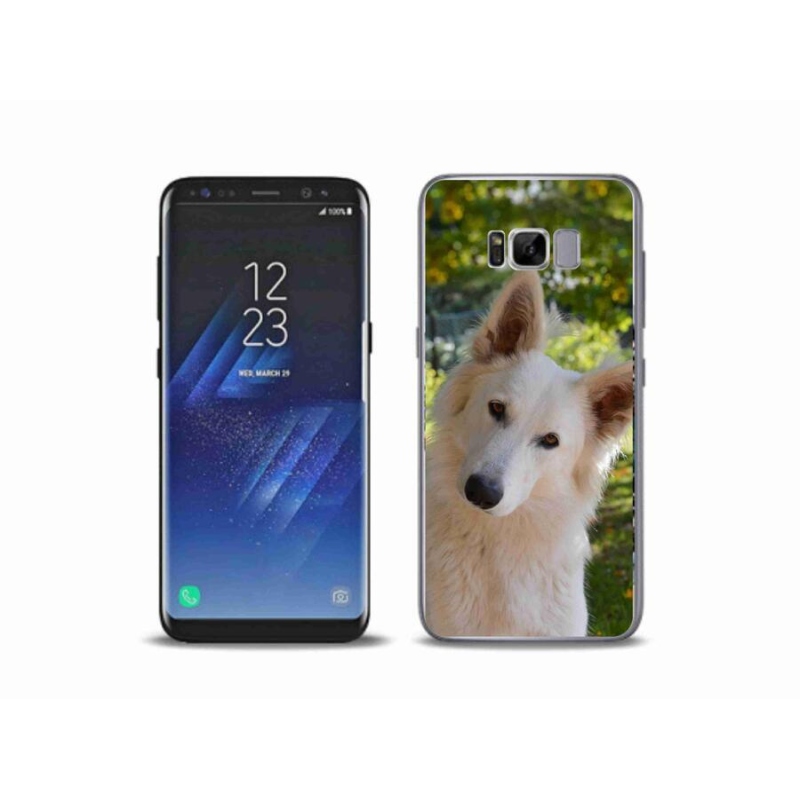 Gelový kryt mmCase na mobil Samsung Galaxy S8 Plus - bílý švýcarský ovčák 1