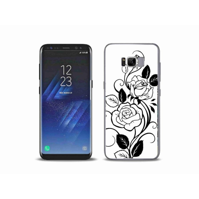 Gelový kryt mmCase na mobil Samsung Galaxy S8 Plus - černobílá růže