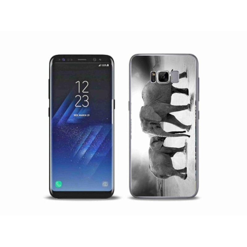 Gelový kryt mmCase na mobil Samsung Galaxy S8 Plus - černobílí sloni