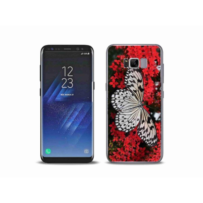Gelový kryt mmCase na mobil Samsung Galaxy S8 Plus - černobílý motýl 1
