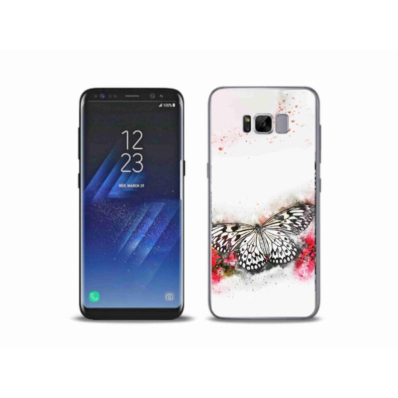 Gelový kryt mmCase na mobil Samsung Galaxy S8 Plus - černobílý motýl