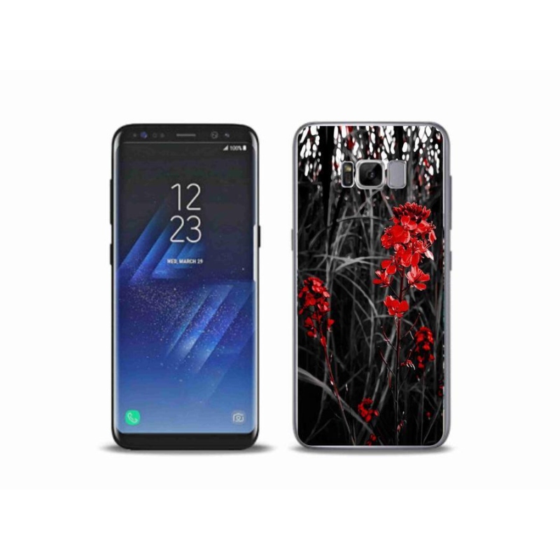 Gelový kryt mmCase na mobil Samsung Galaxy S8 Plus - červená rostlina