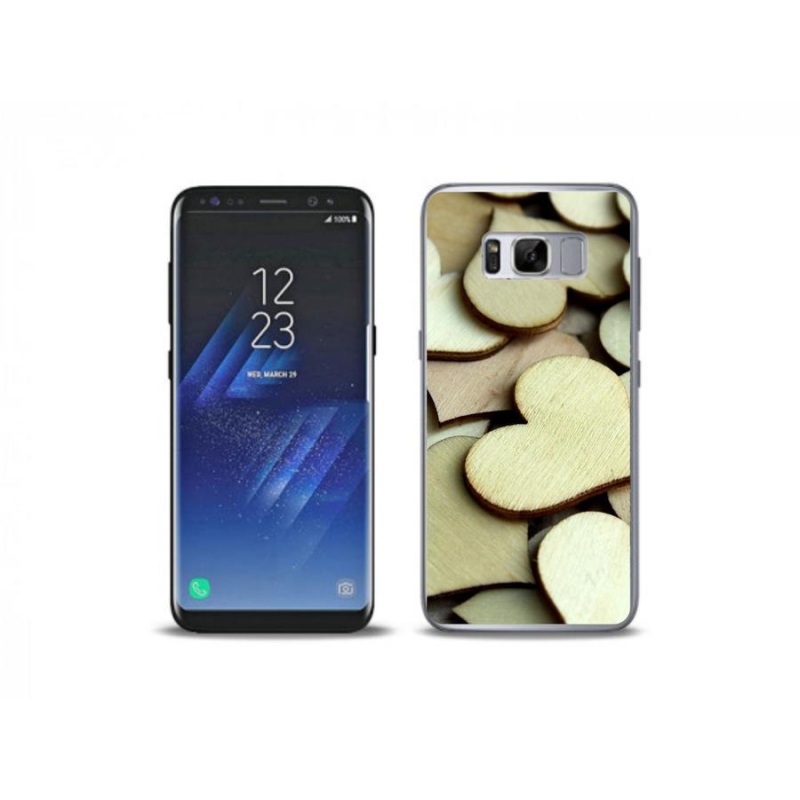 Gelový kryt mmCase na mobil Samsung Galaxy S8 Plus - dřevěná srdíčka