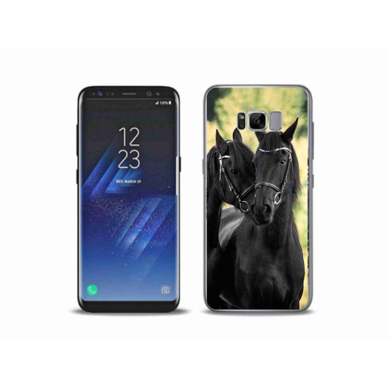 Gelový kryt mmCase na mobil Samsung Galaxy S8 Plus - dva černí koně
