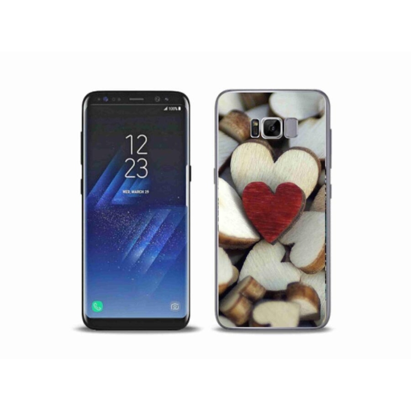 Gelový kryt mmCase na mobil Samsung Galaxy S8 Plus - gravírované červené srdce