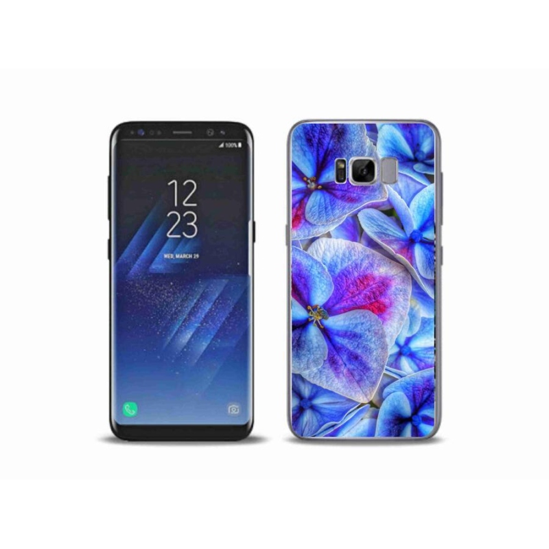 Gelový kryt mmCase na mobil Samsung Galaxy S8 Plus - modré květy 1