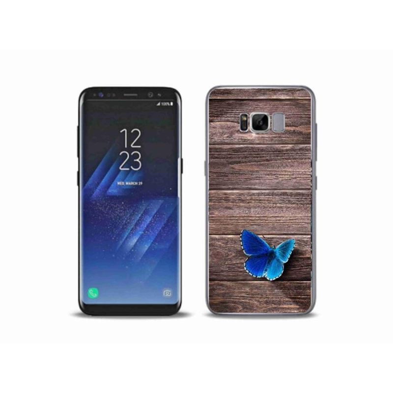 Gelový kryt mmCase na mobil Samsung Galaxy S8 Plus - modrý motýl 1
