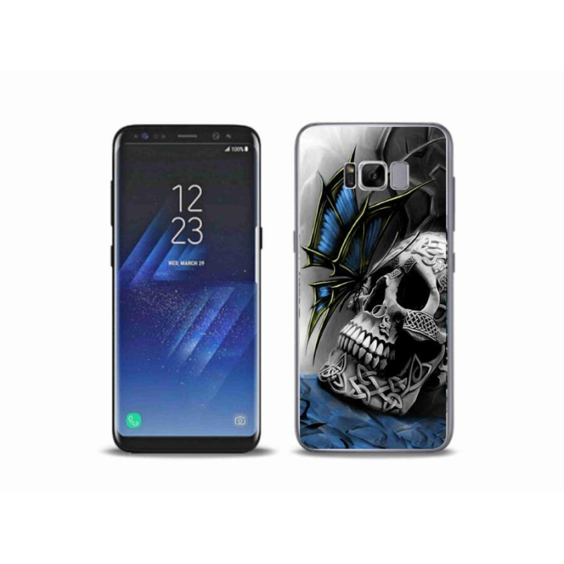 Gelový kryt mmCase na mobil Samsung Galaxy S8 Plus - motýl a lebka