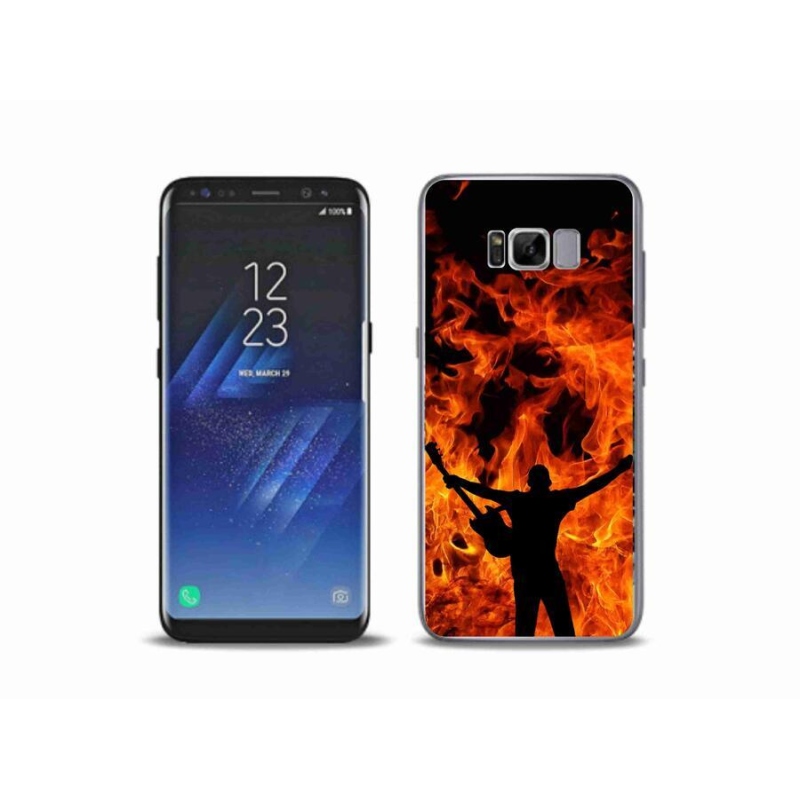 Gelový kryt mmCase na mobil Samsung Galaxy S8 Plus - muzikant a oheň