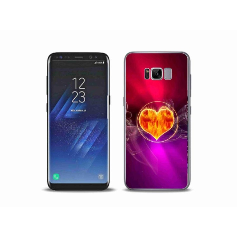 Gelový kryt mmCase na mobil Samsung Galaxy S8 Plus - ohnivé srdce