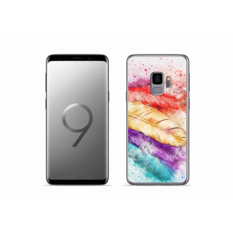 Gelový kryt mmCase na mobil Samsung Galaxy S9 - barevné peří