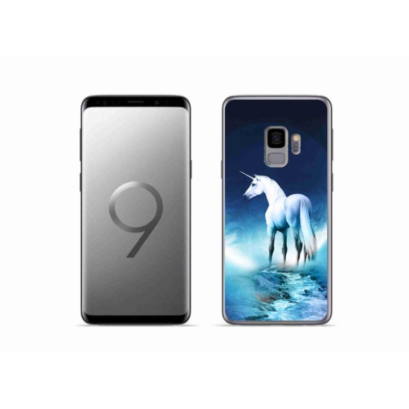 Gelový kryt mmCase na mobil Samsung Galaxy S9 - bílý jednorožec