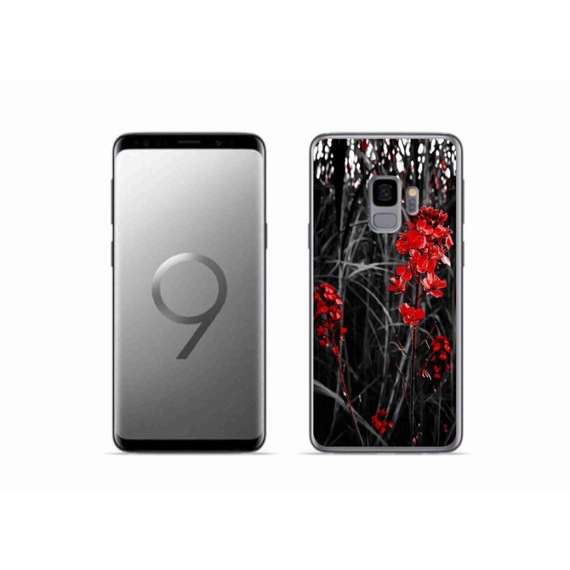 Gelový kryt mmCase na mobil Samsung Galaxy S9 - červená rostlina