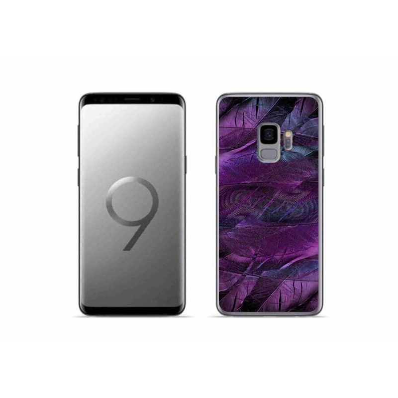 Gelový kryt mmCase na mobil Samsung Galaxy S9 - fialová pírka